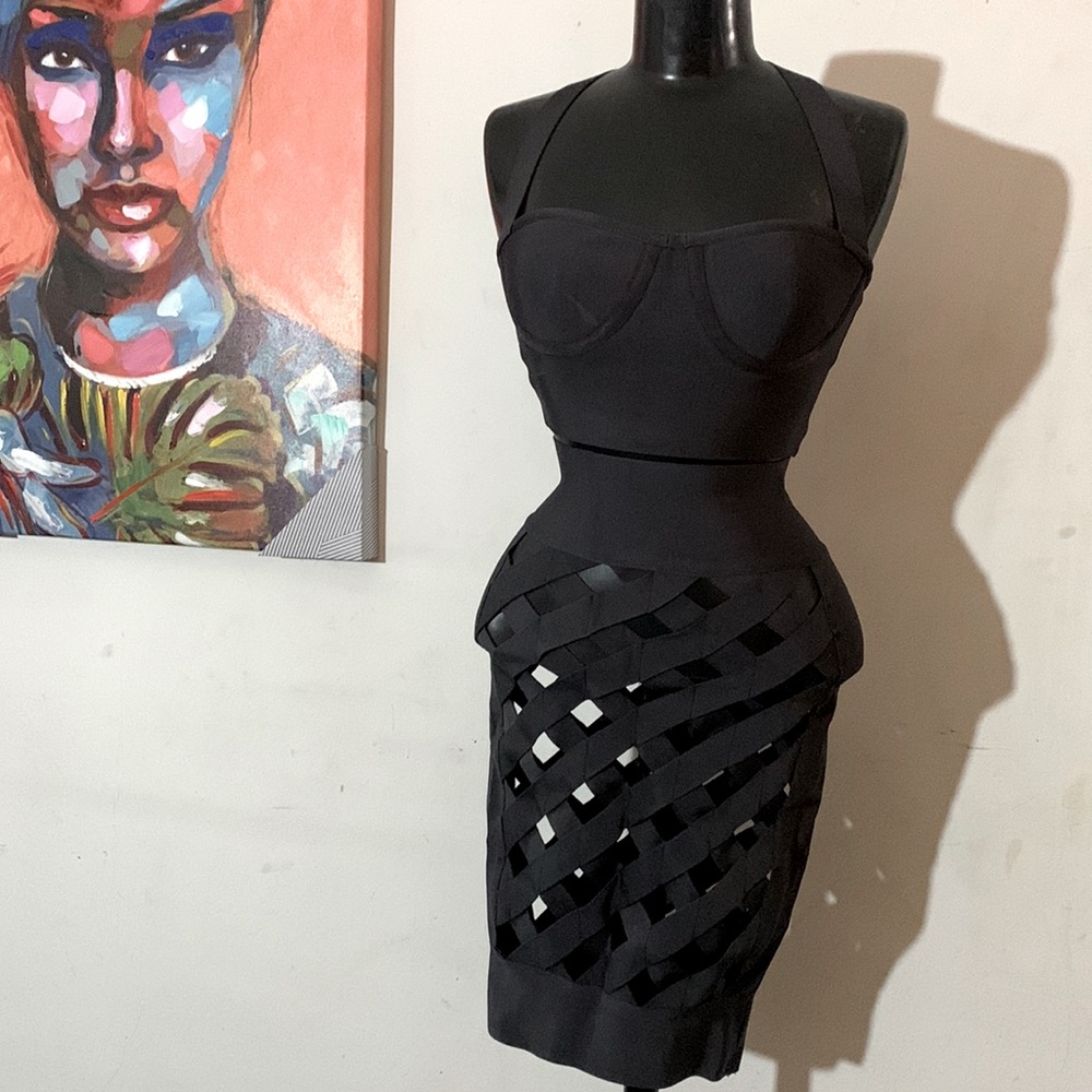 Charcoal Grey Bandage 2 Pc Set